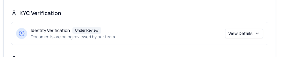 Under Review KYC Verification